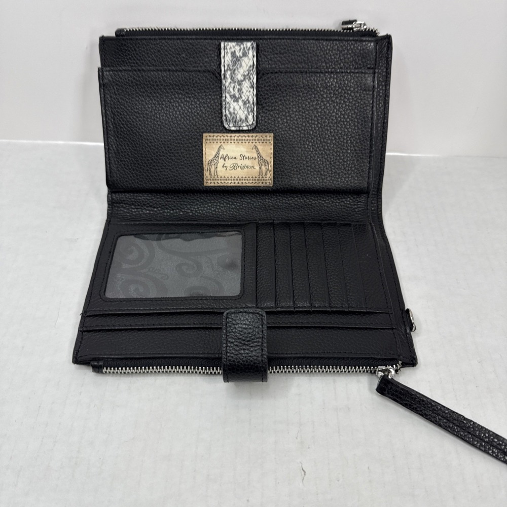 Brighton Africa Stories Floral Double Zip Leather Wallet  Wristlet READ - Picture 4 of 10